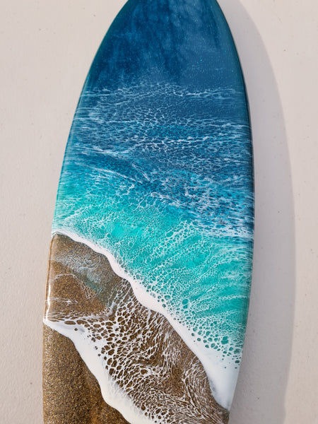 Resin and Sand Ocean Surfboard Art