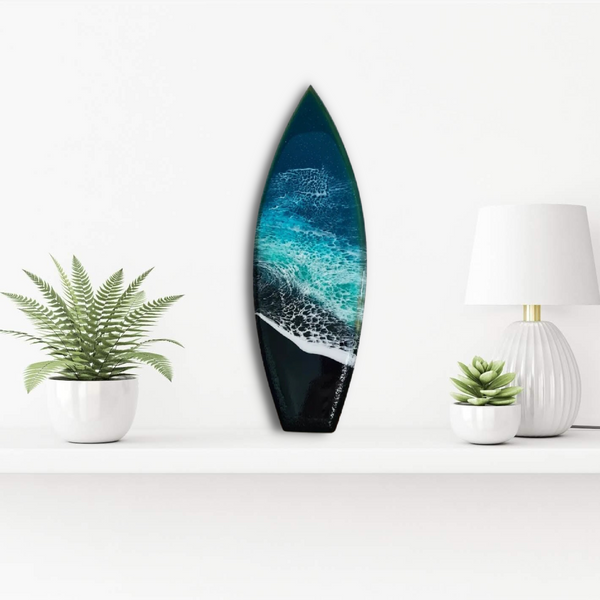 Resin and Sand Ocean Surfboard Art